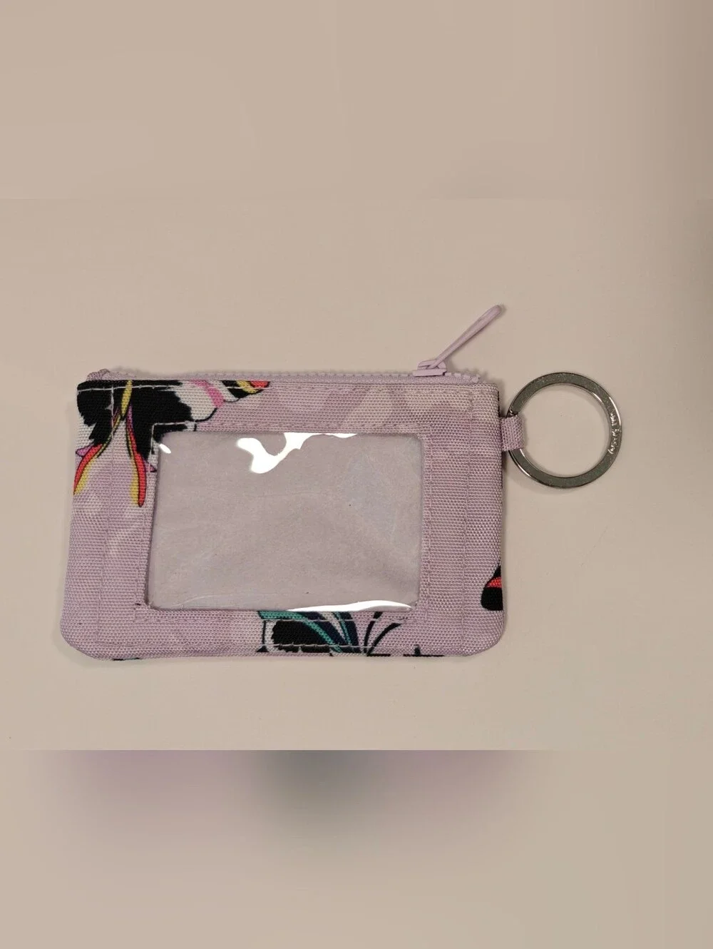 Vera Bradley ReActive Zip ID Case in Lavender Butterflies pattern